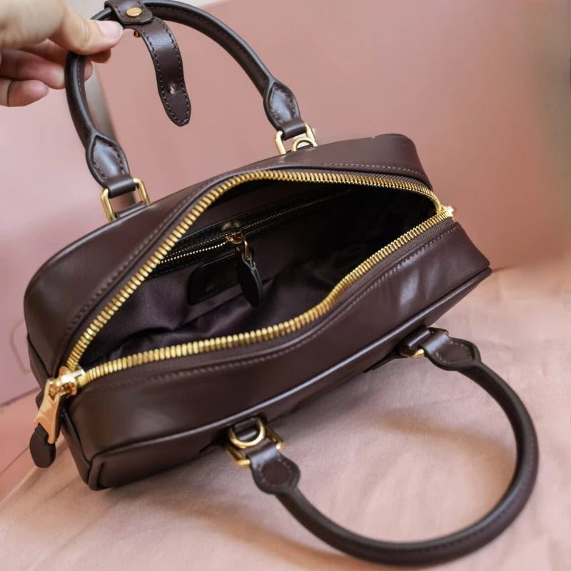 Small size 2024 Arcadie Cowhide Handbag High Definition Edition of Luxury Shoulder Bag for Women, New Leather Designer Bag - Mammalook