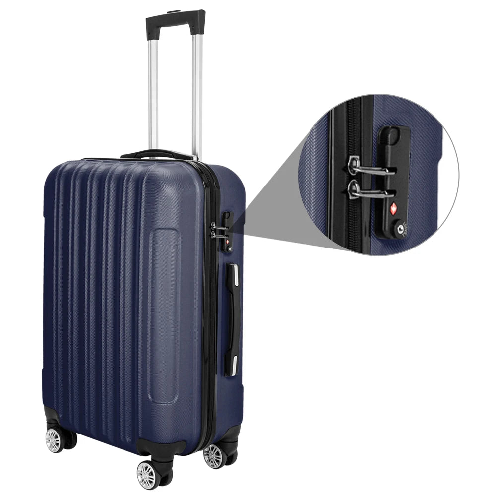 3-in-1 Multifunctional Large Capacity Traveling Storage Suitcase Luggage Set Navy Blue - Mammalook