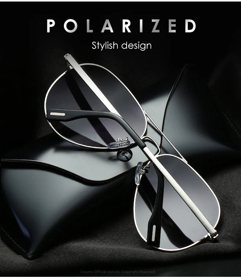 LIOUMO Polarized Aviation Sunglasses – Stylish & Anti-Glare Pilot Glasses for Men & Women