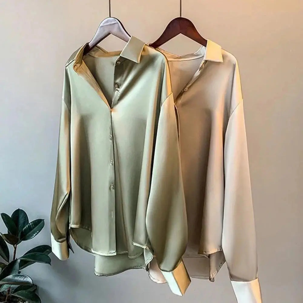 Long Sleeves Blouse - Turndown Collar