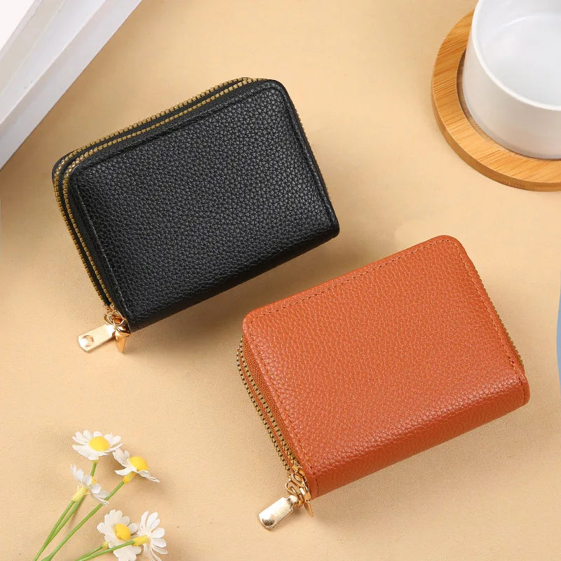 Multi Functional Card Bag, Organ Card Bag, Double-layer Zipper, WOMEN'S Wallet, Large Capacity PU Card Holder - Mammalook