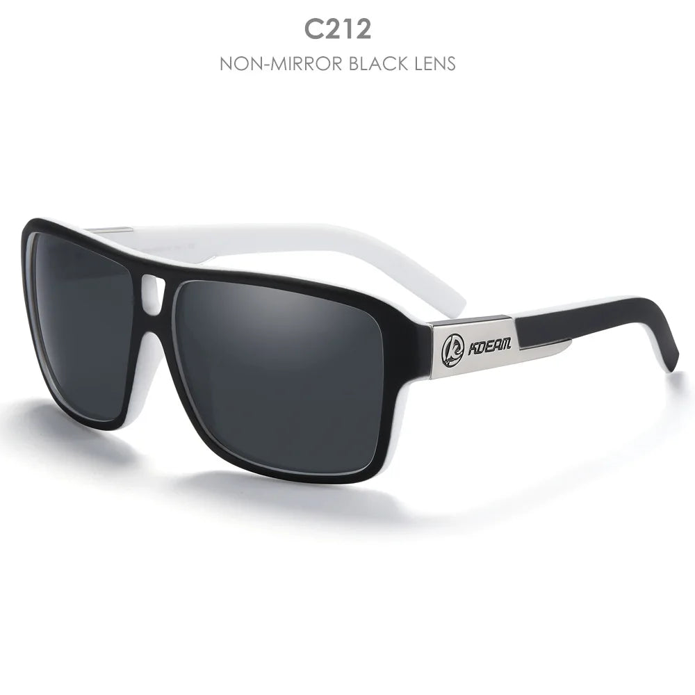 KDEAM 2024 Men's Polarized Sunglasses JAM Style Large Square Frame Glasses Colorful Running Mountaineering Fishing Women Goggles - Mammalook