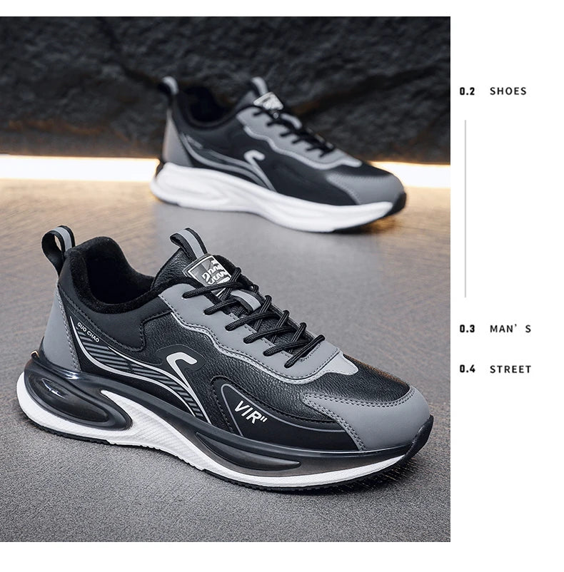 Men’s Platform Athletic Sneakers – Casual Street Style & Winter-Warm Sport Shoes