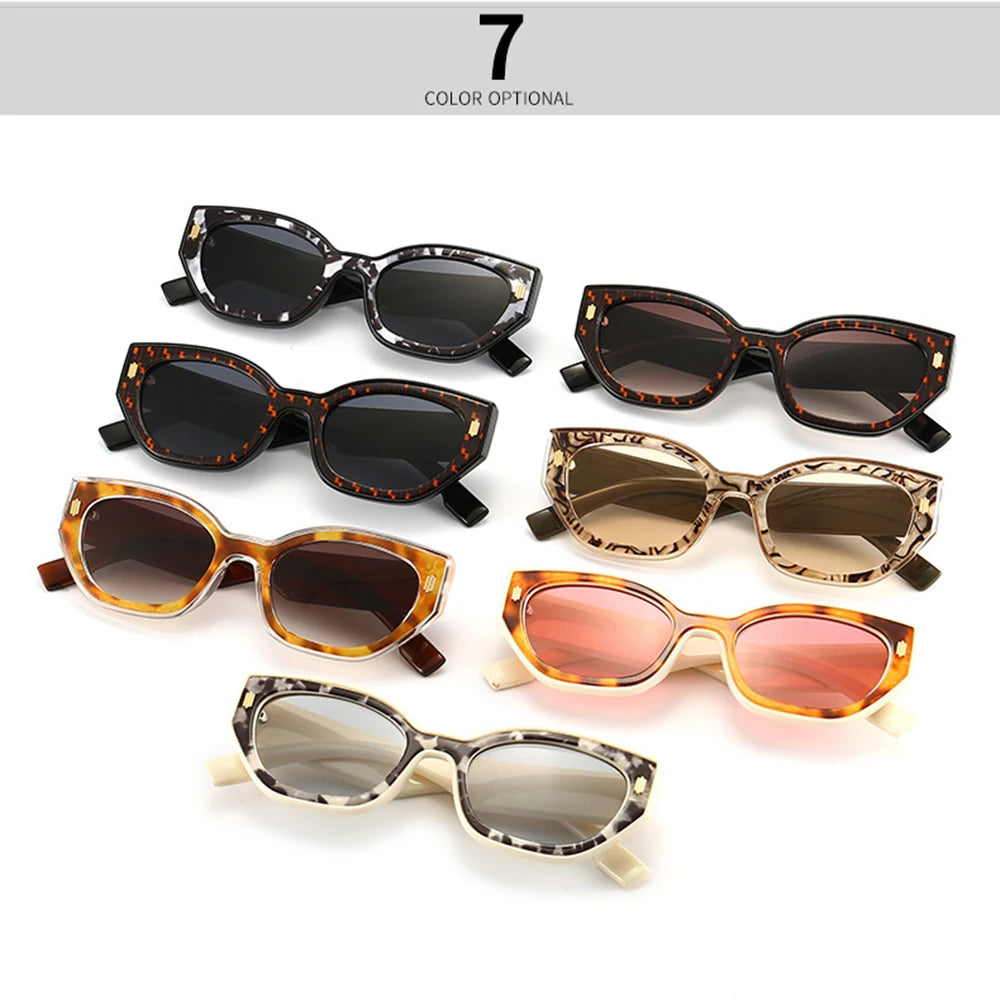 Popular Cat Eye Women's Sunglasses Trend 2024 New Vintage Square Shades Luxury Brand Designer Sun Glasses Ladies Eyewear - Mammalook