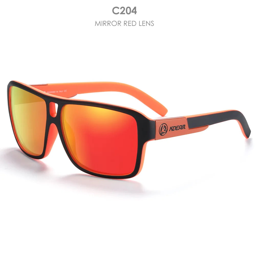 KDEAM 2024 Men's Polarized Sunglasses JAM Style Large Square Frame Glasses Colorful Running Mountaineering Fishing Women Goggles - Mammalook