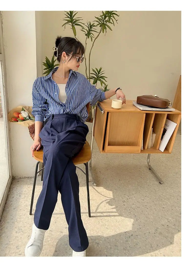 Striped Shirt - Chiffon Blouse for Women