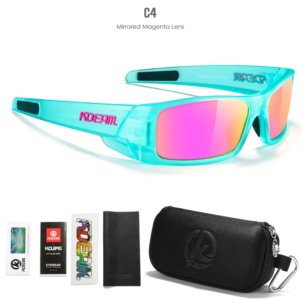 KDEAM Men's Fishing Sunglasses All Black Shades With Carrying Zipper Case 2024 New Arrivals - Mammalook