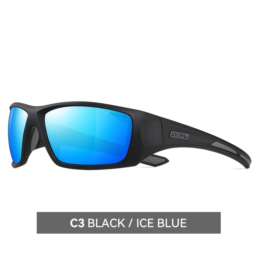 KDEAM Men's Cycling Sunglasses Polarized Great Elasticity Of TR90 Material Riding Sunglasses 1.2mm Thickness Polarizing Lenses - Mammalook