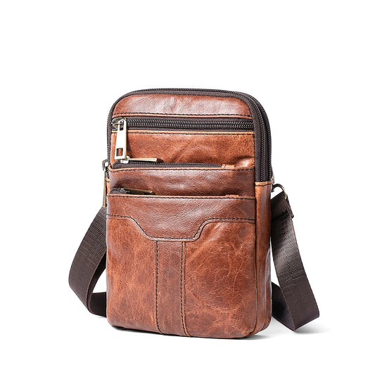 WESTAL Cowhide Retro Wear Belt Small Hanging Bag Multi-Functional Leather Shoulder Cross Bag Men's Mobile Phone Small Bag - Mammalook