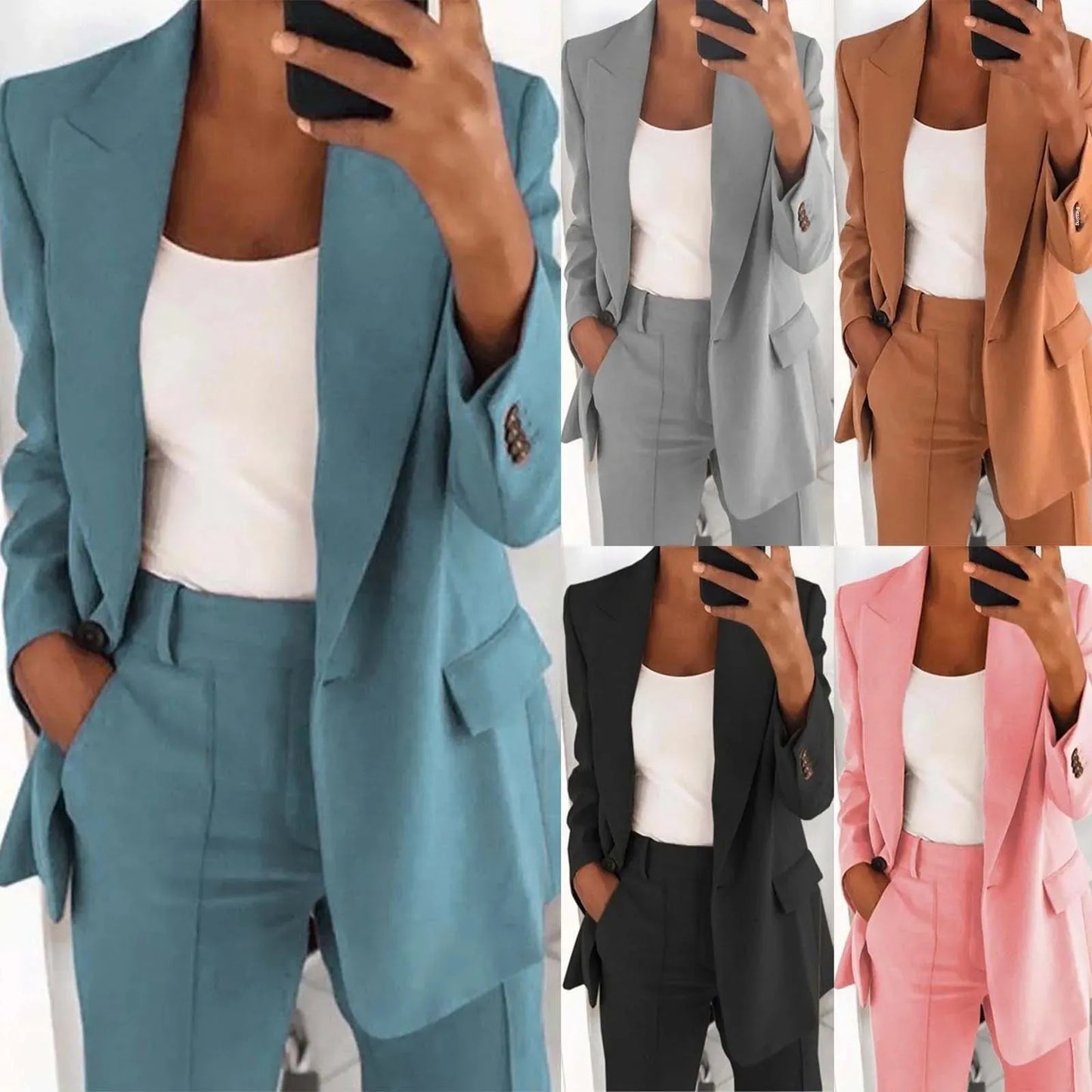 Women's Blazer - Elegant Slim Fit Lapel-Free Smooth Silhouette