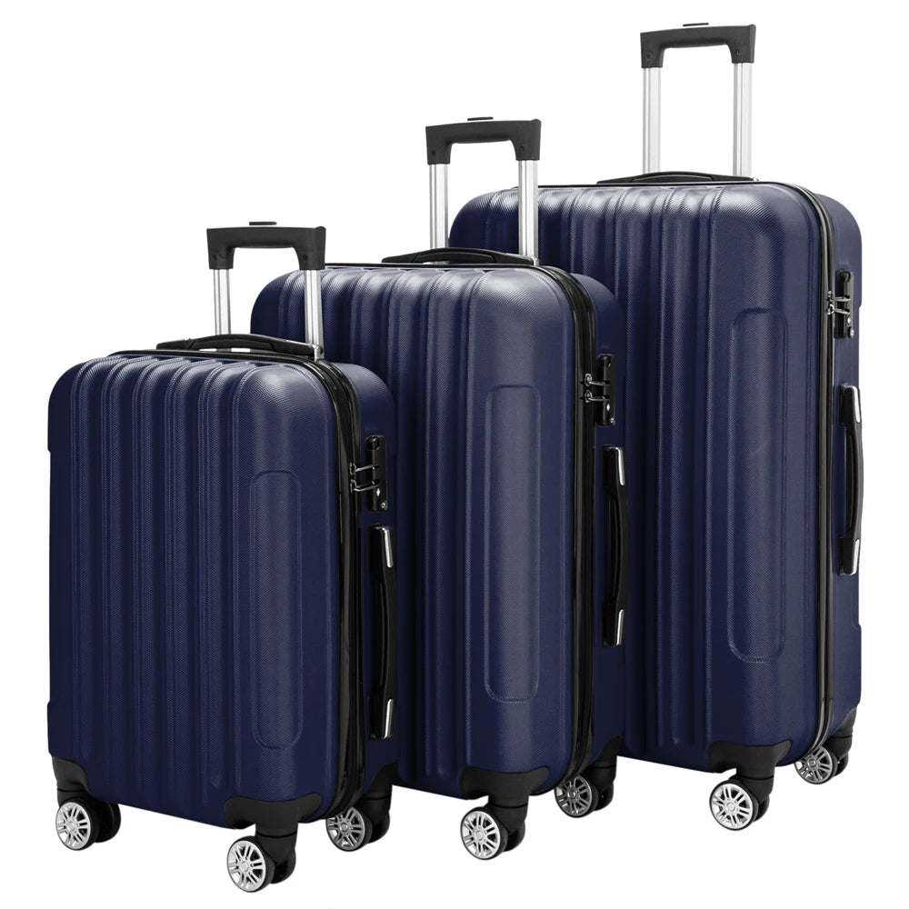 3-in-1 Multifunctional Large Capacity Traveling Storage Suitcase Luggage Set Navy Blue - Mammalook