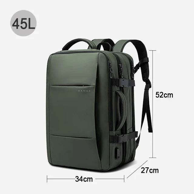 BANGE Travel Backpack Men Business Backpack School Expandable USB Bag Large Capacity 17.3 Laptop Waterproof Fashion Backpack - Mammalook