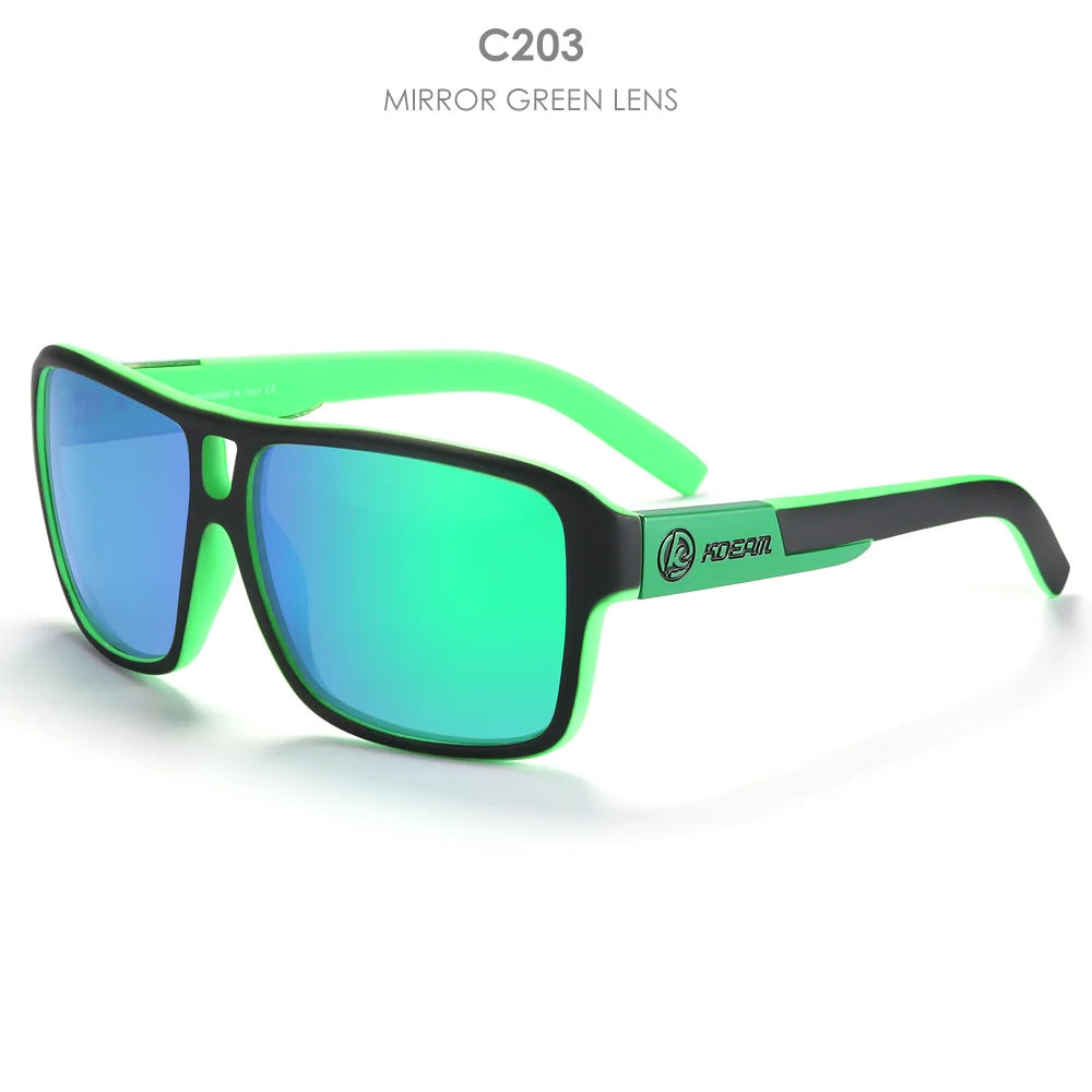KDEAM 2024 Men's Polarized Sunglasses JAM Style Large Square Frame Glasses Colorful Running Mountaineering Fishing Women Goggles - Mammalook