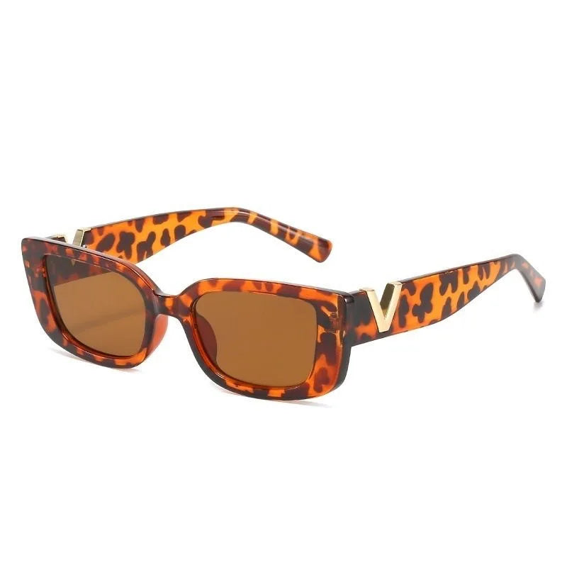 Retro Rectangle Sunglasses Women Brand Designer Vintage Small Frame Luxury V Sun Glasses Ladies Classic Black Square - Mammalook