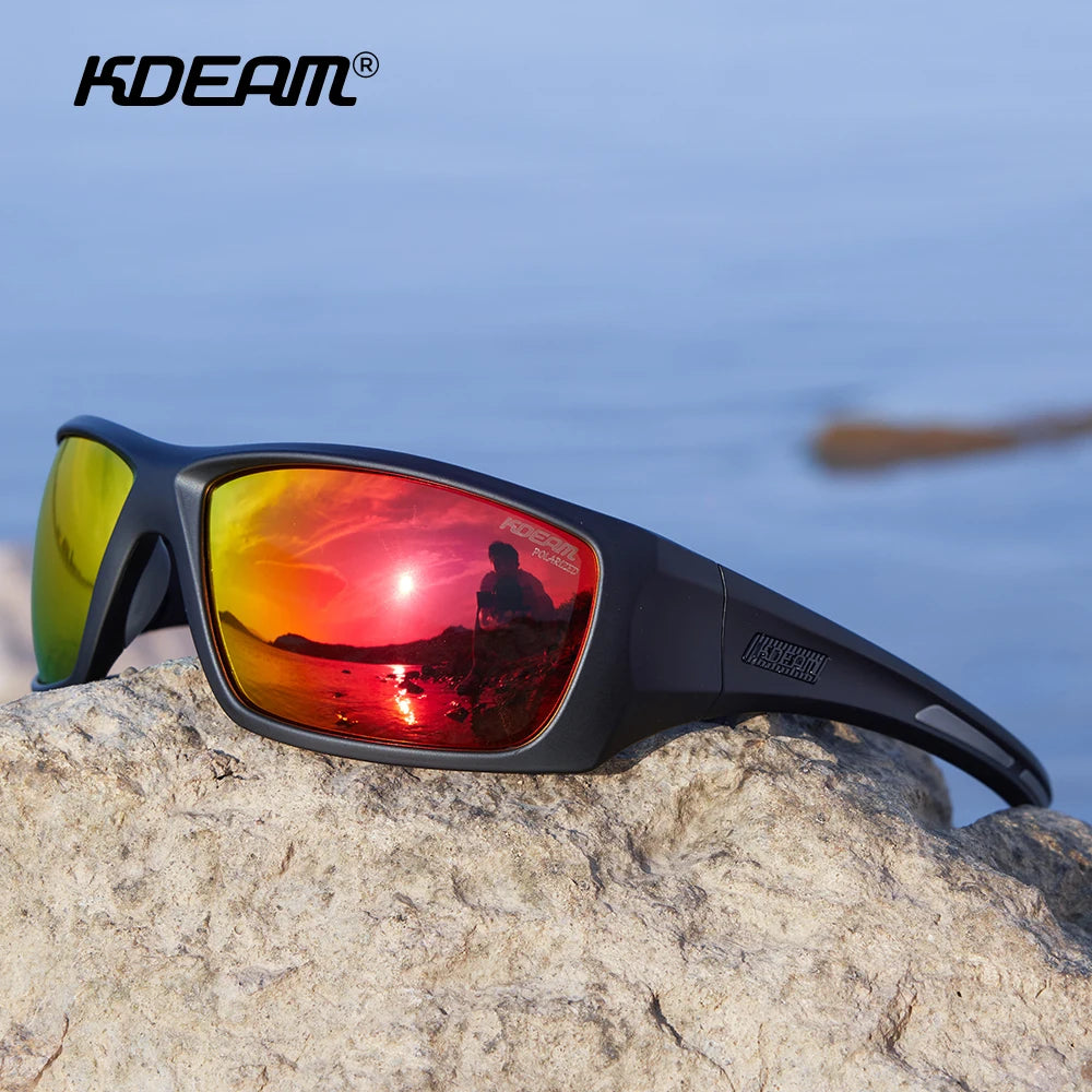 KDEAM High Quality TR90 Material Riding Sunglasses Men's Performance Cycling Sunglasses Polarized Shades Only Sunglass - Mammalook