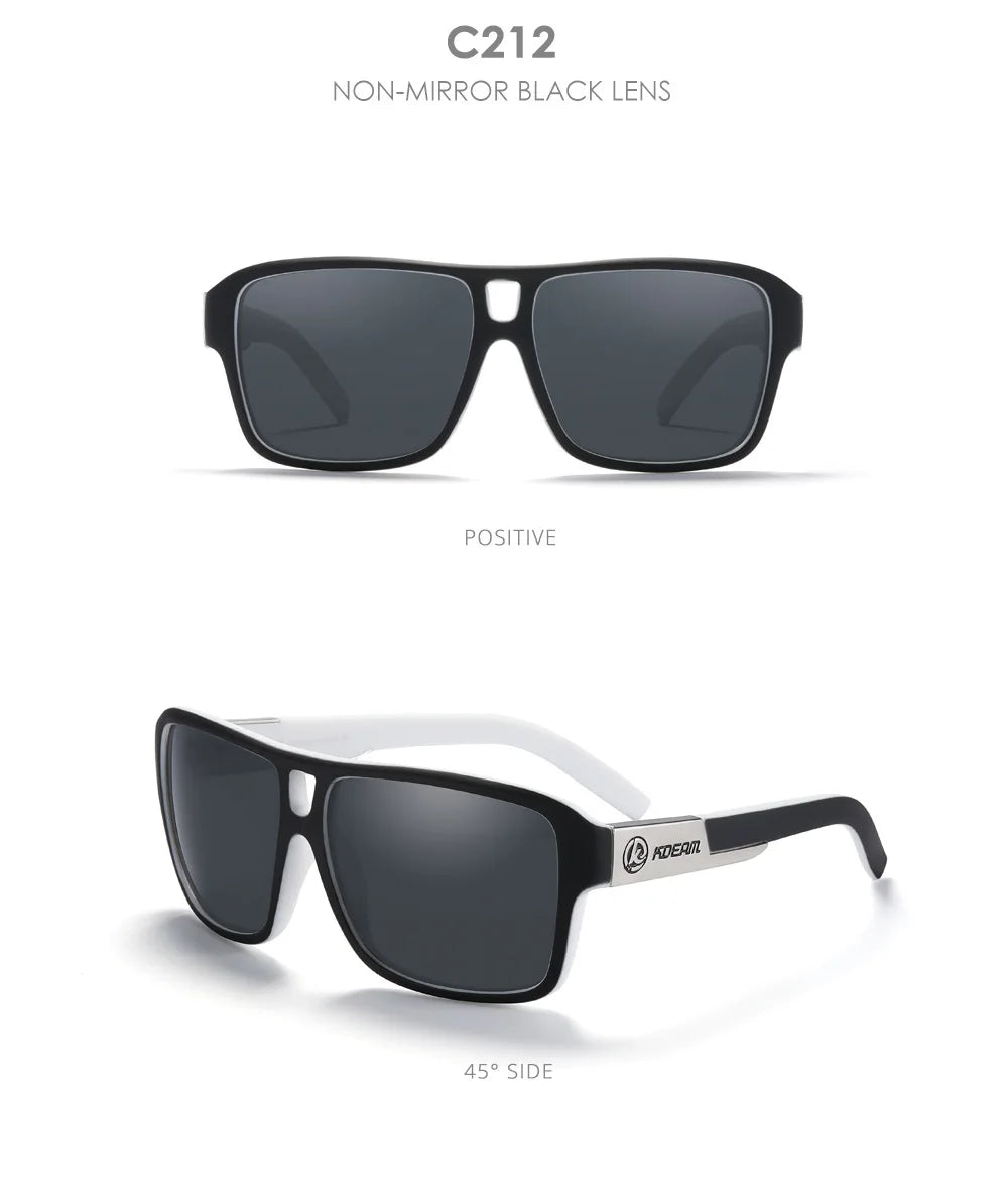 KDEAM 2024 Men's Polarized Sunglasses JAM Style Large Square Frame Glasses Colorful Running Mountaineering Fishing Women Goggles - Mammalook