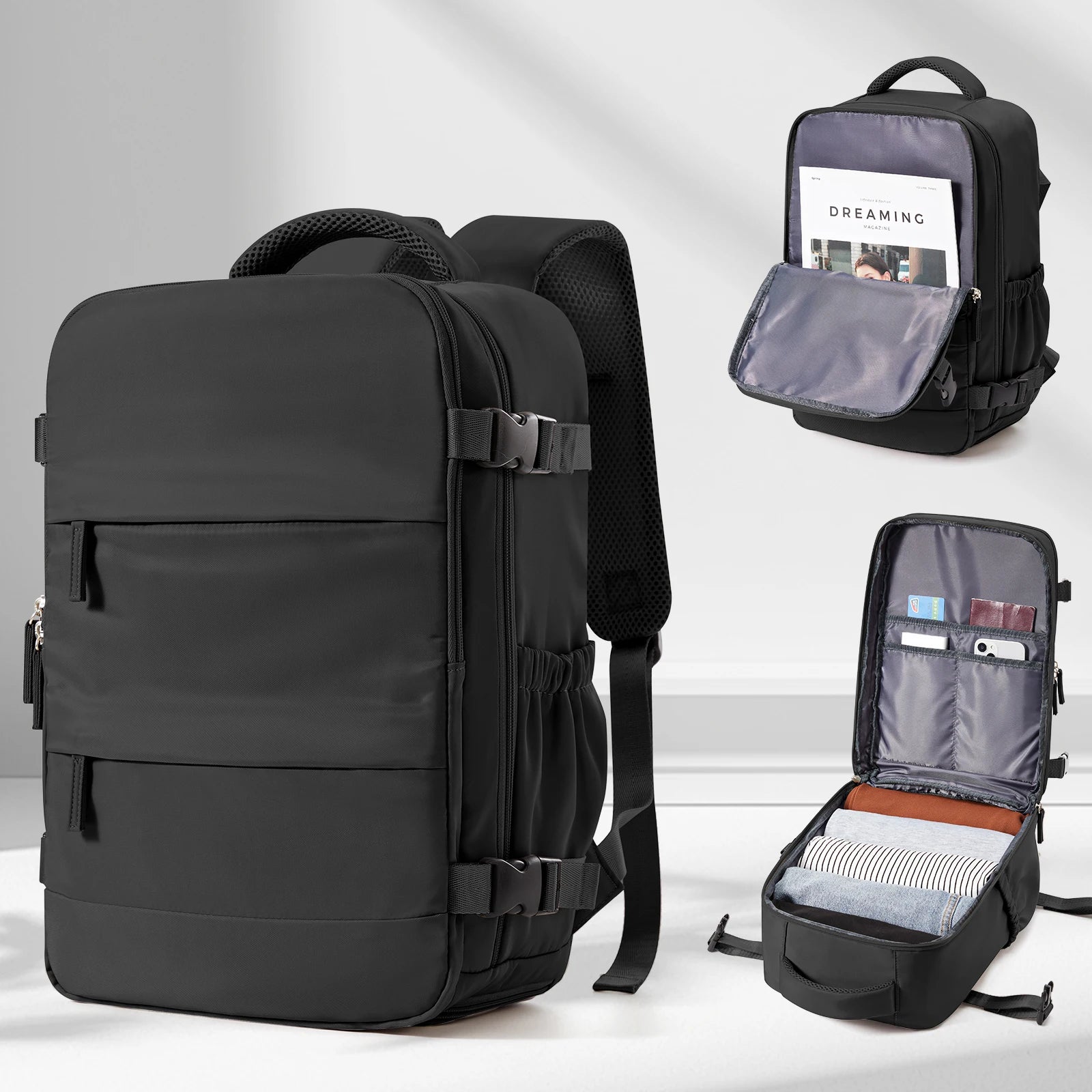 15.6inch Laptop Bag Men's Executive Work Backpack, Backpack Ryanair 40x20x25,Vacuum Packaged Travel Backpack Short-Trip Rucksack - Mammalook