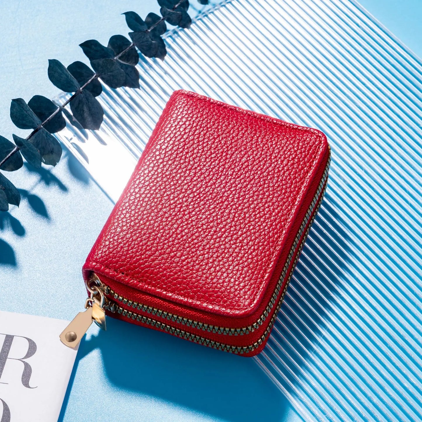 New Double Zipper Wallet Women's Short Wallet PU Leather Credit Card Holder Multi Card Slot Wallet Large Capacity Coin Bag Purse - Mammalook