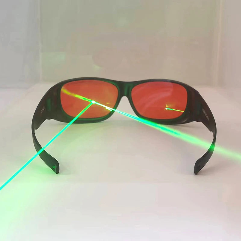 190-550nm OD 5+ 532nm Professional Green Laser Safety Glasses Red lenses Protective Goggles - Mammalook