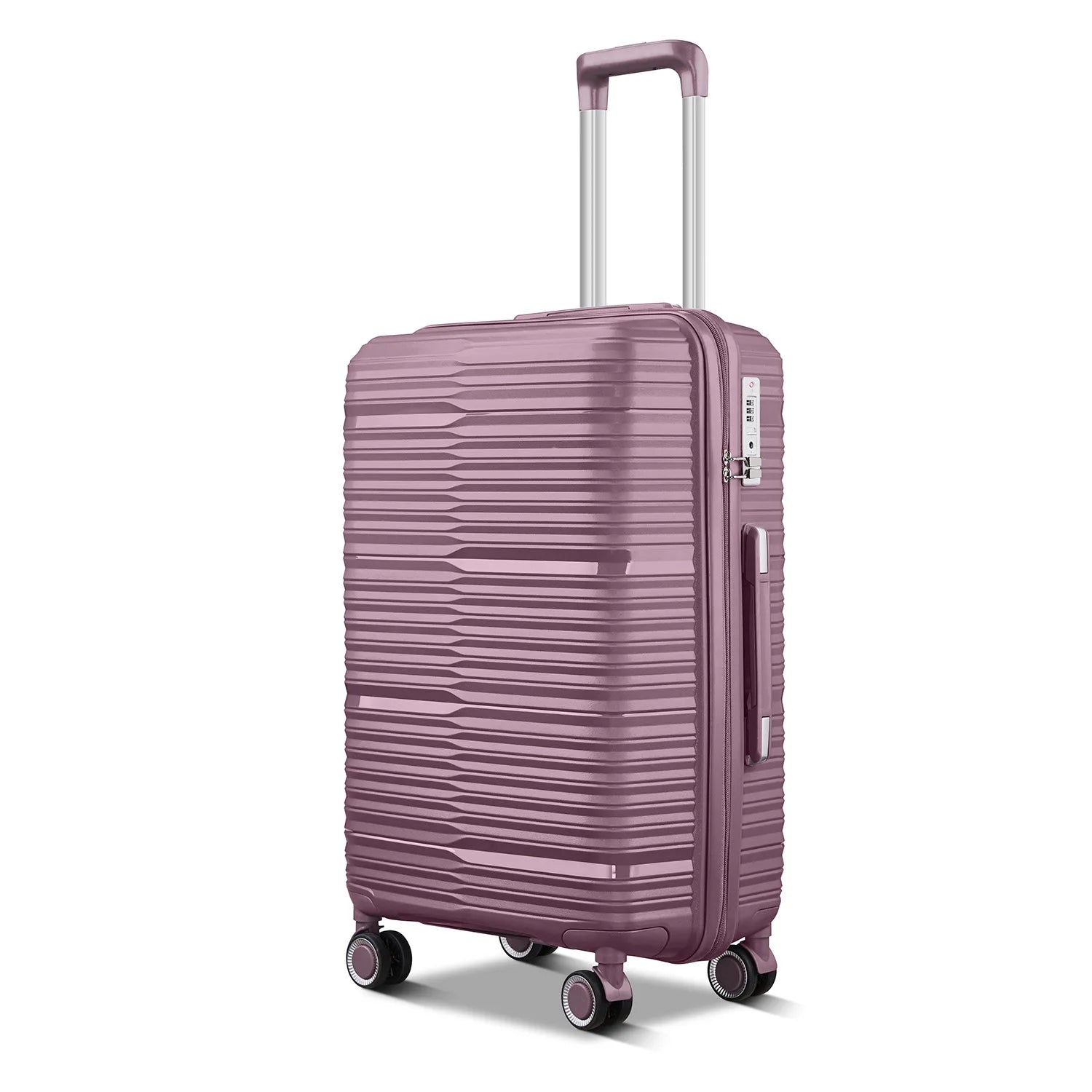 Suitcase Set 3 Piece Luggage Set Men Fashion Trolley Luggage Bag Zipper Combination Lock PP Travel Suitcase on Mute Wheels - Mammalook