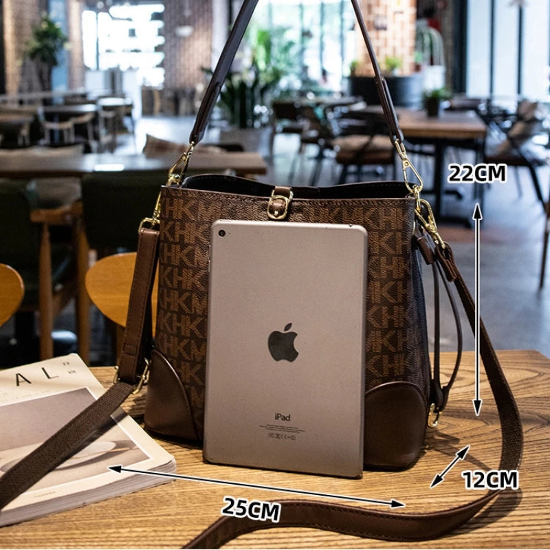 MKJ Portable Bucket Bag for Women's 2025 New Fashion Versatile Shoulder Bag With Premium Leather Oblique Straddle Bag
