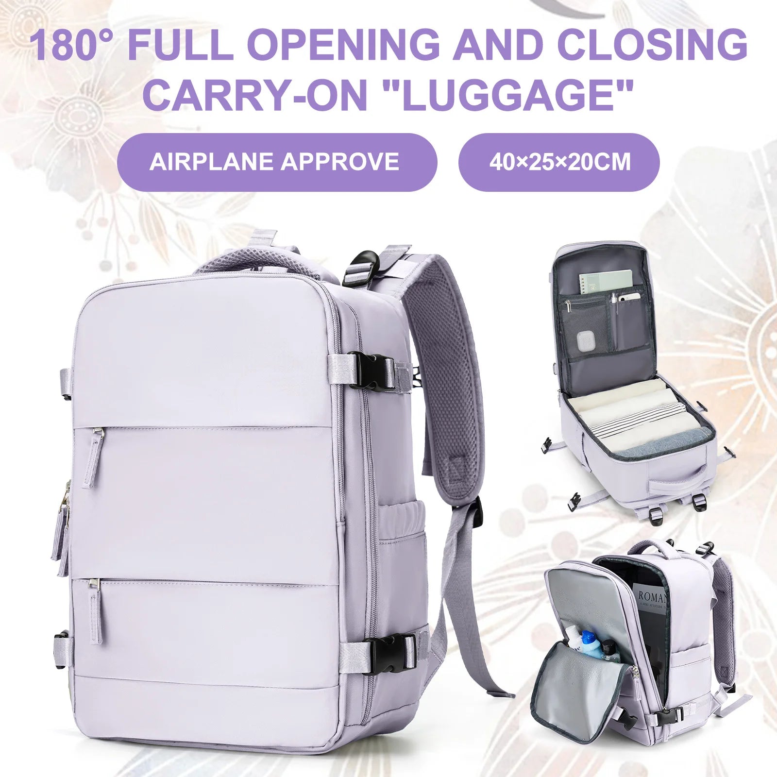 15.6inch Laptop Bag Men's Executive Work Backpack, Backpack Ryanair 40x20x25,Vacuum Packaged Travel Backpack Short-Trip Rucksack - Mammalook