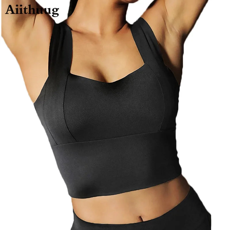 Women’s Full-Support Padded Sports Yoga Bra - Wire-Free Crop Tank Top for Running, Fitness, and Workouts