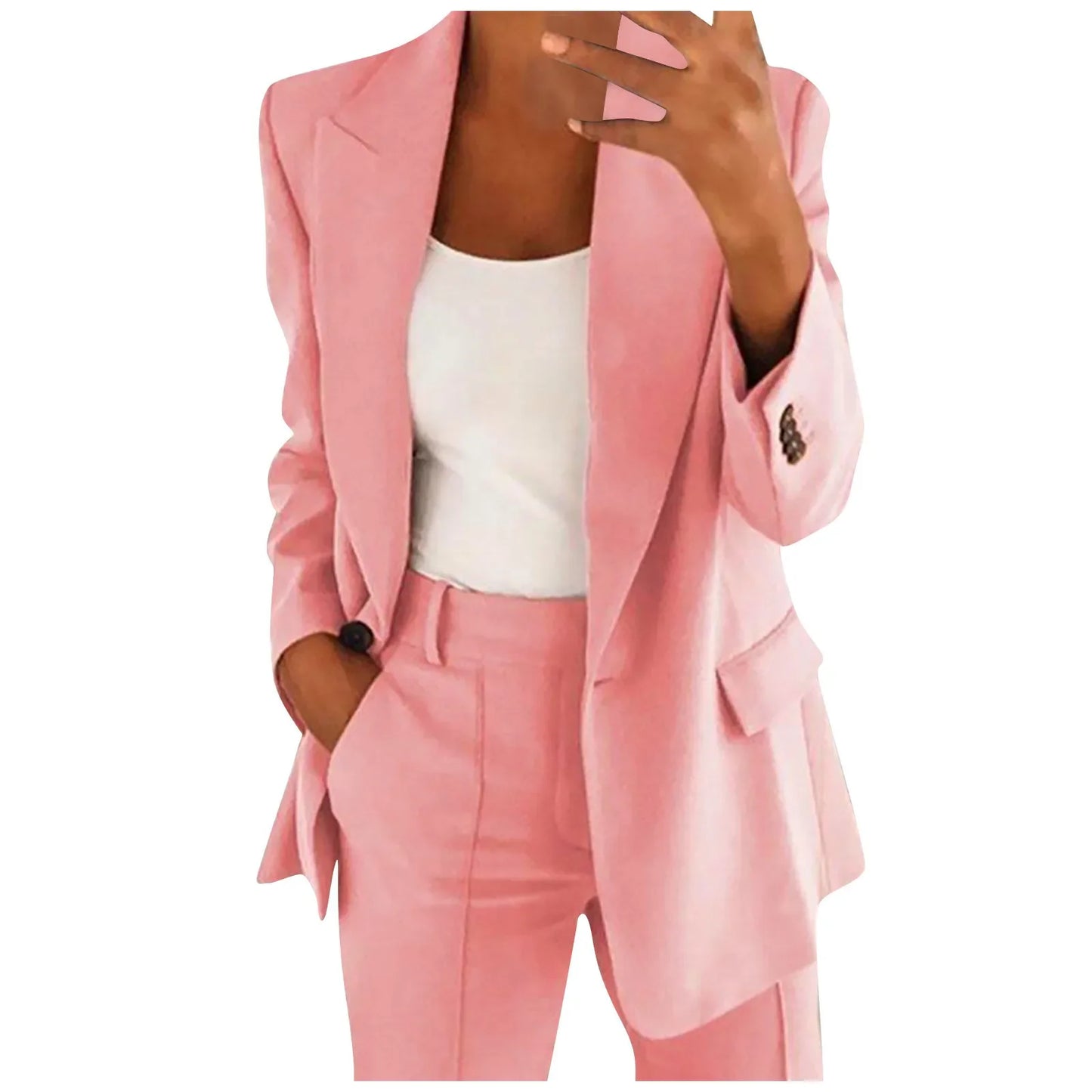 Women's Blazer - Elegant Slim Fit Lapel-Free Smooth Silhouette