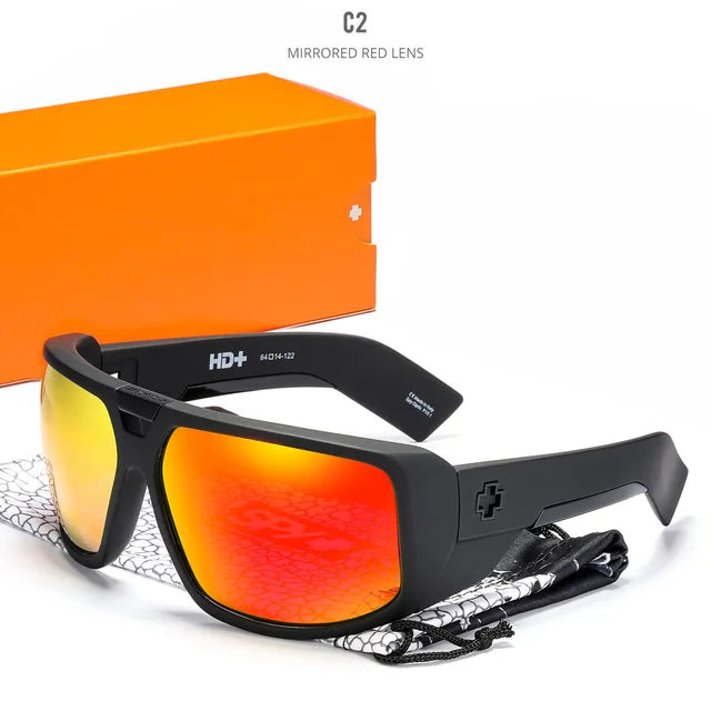 TOURING Polarized Sunglasses Men UV400 Sport Driving Goggles Mirrored Shield Brand New Shades With Free Case - Mammalook