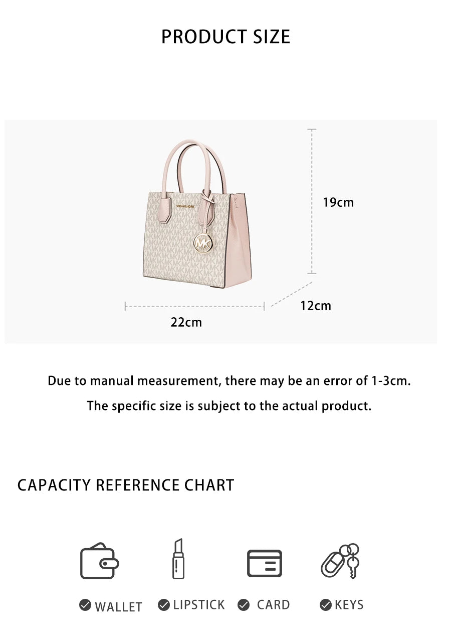 Michael Kors Mercer - Medium PVC With Leather Crossbody Handbag