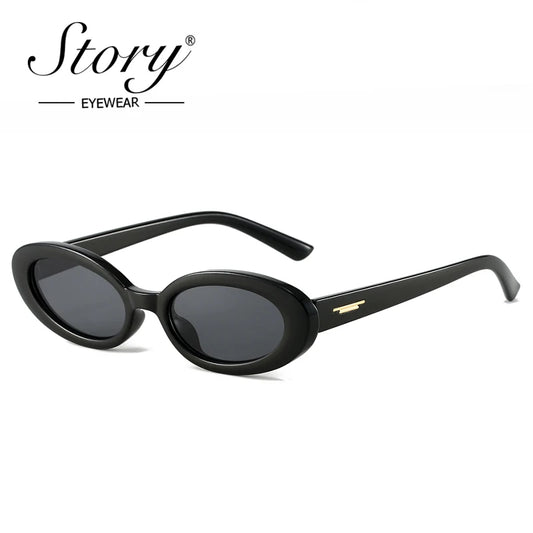 STORY Vintage Fashion Oval Sunglasses for Women Men 2024 Brand Designer Retro Leopard Round Sunglasses Female UV400 Shades S1030 - Mammalook