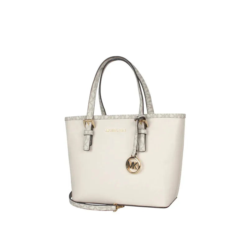 Michael Kors Ole JET SET TRAVEL small solid color layer canvas with PVC printed border women's hand-held crossbody Tote bag