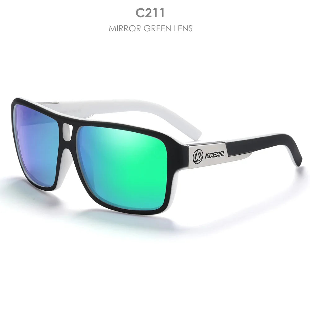 KDEAM 2024 Men's Polarized Sunglasses JAM Style Large Square Frame Glasses Colorful Running Mountaineering Fishing Women Goggles - Mammalook