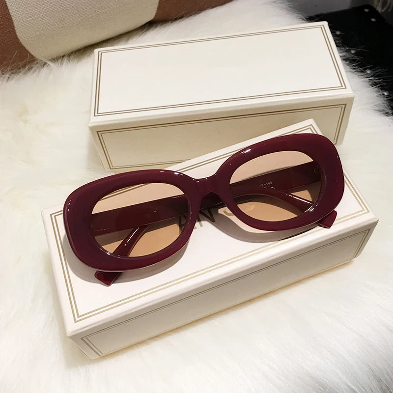 New Luxury Cat Eye Sunglasses for Women Men Retro Vintage Sun Glasses Lovely Red Frame Trend Oval Shades Eyeglasses Female UV400 - Mammalook