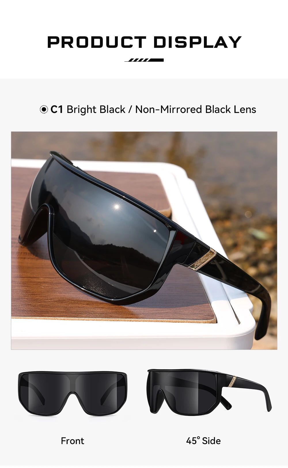 KDEAM New Men's Cycling Sunglasses Sports Polarized Wide-Angle Goggles Party Glasses - Mammalook