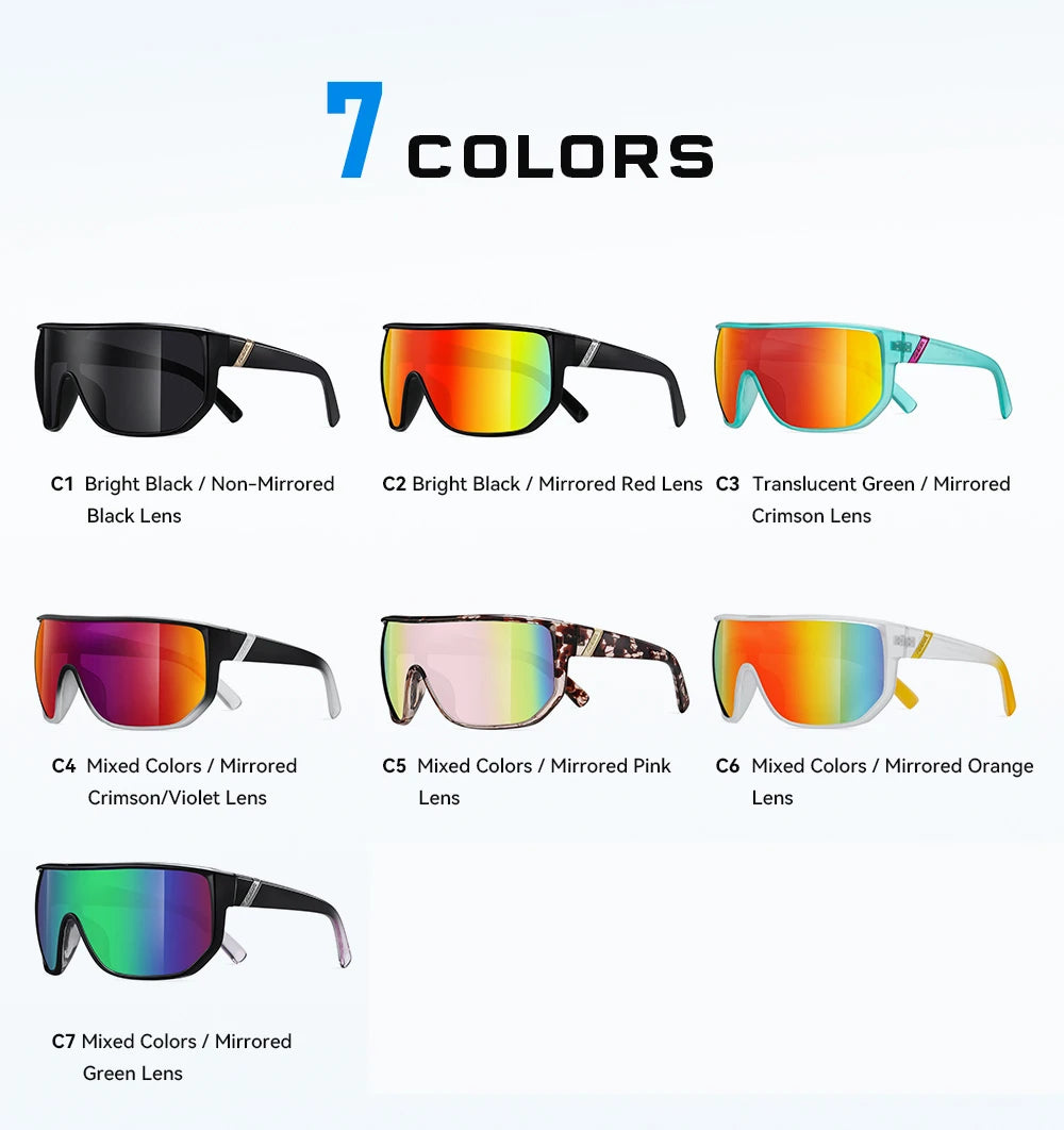 KDEAM New Men's Cycling Sunglasses Sports Polarized Wide-Angle Goggles Party Glasses - Mammalook