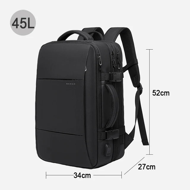 BANGE Travel Backpack Men Business Backpack School Expandable USB Bag Large Capacity 17.3 Laptop Waterproof Fashion Backpack - Mammalook