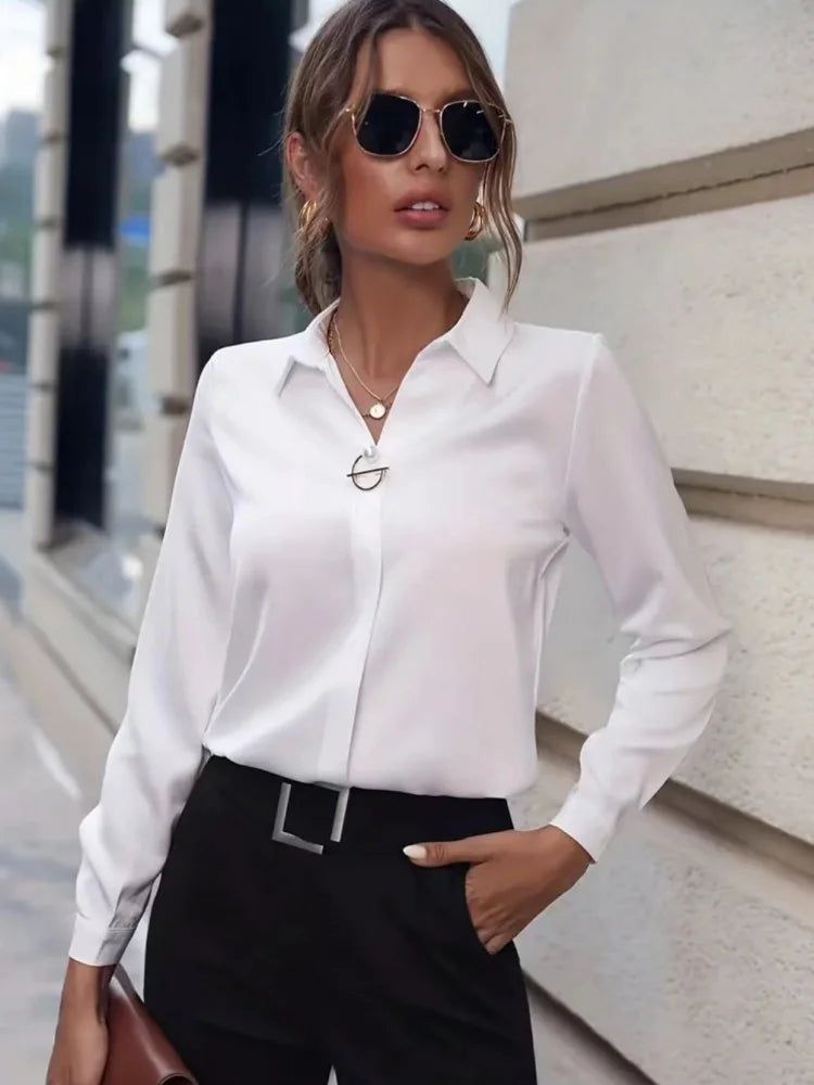 Blouses Style Turn-down Collar - Long Sleeve