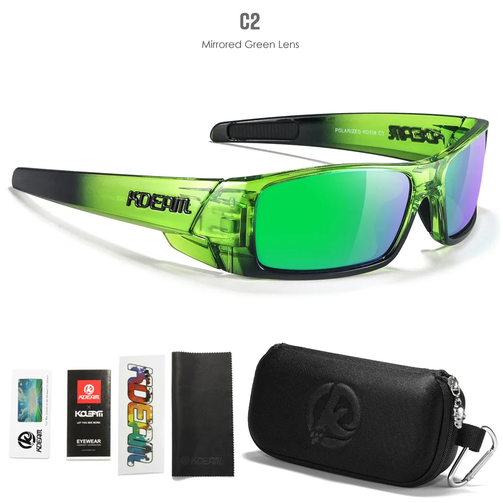 KDEAM Men's Fishing Sunglasses All Black Shades With Carrying Zipper Case 2024 New Arrivals - Mammalook