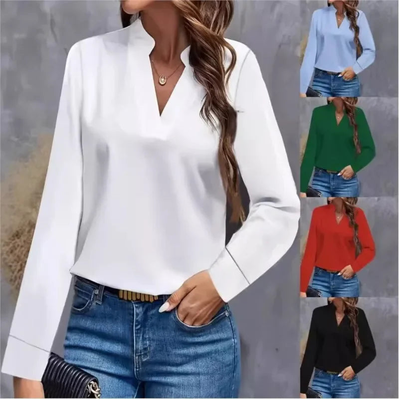 Blouses Spring - Long Sleeve - V-neck