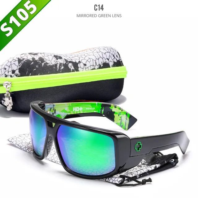 TOURING Polarized Sunglasses Men UV400 Sport Driving Goggles Mirrored Shield Brand New Shades With Free Case - Mammalook