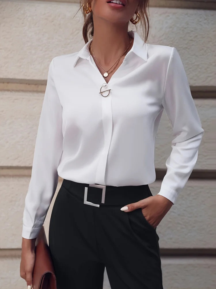 Blouses Style Turn-down Collar - Long Sleeve
