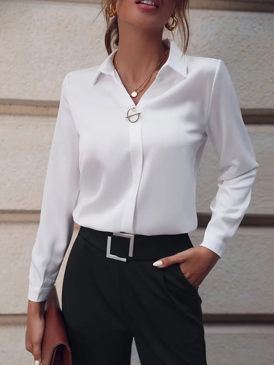 Blouses Style Turn-down Collar - Long Sleeve