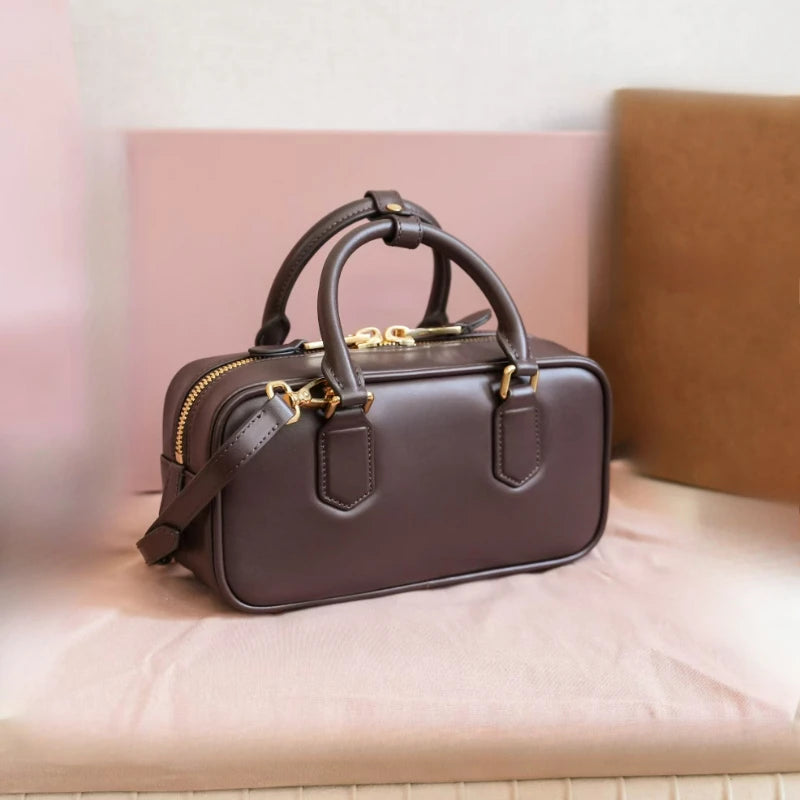 Small size 2024 Arcadie Cowhide Handbag High Definition Edition of Luxury Shoulder Bag for Women, New Leather Designer Bag - Mammalook