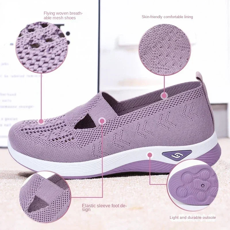 2024 Summer New Comfort Casual Women's Shoes Fashion Soft Sole Breathable Hollow Out Flat Shoes for Women Zapatos De Mujer - Mammalook