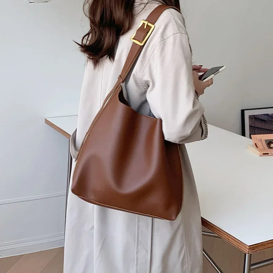 Retro Brown Lazy-Style Shoulder & Crossbody Bag