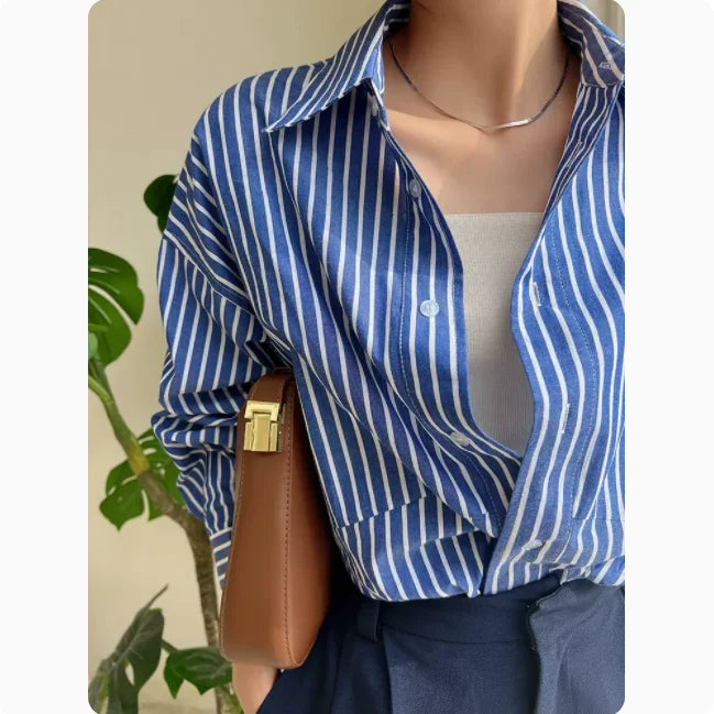 Striped Shirt - Chiffon Blouse for Women