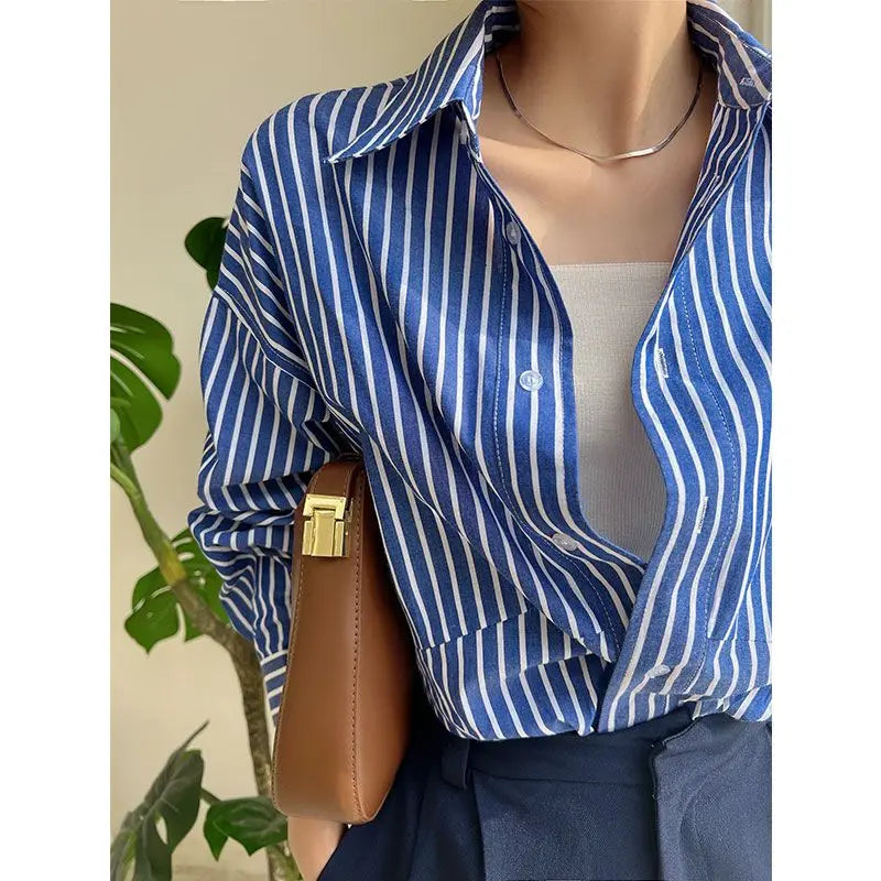 Striped Shirt - Chiffon Blouse for Women