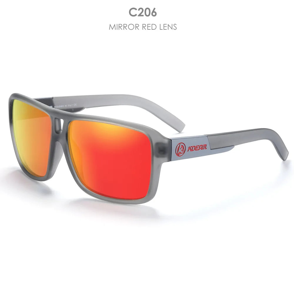 KDEAM 2024 Men's Polarized Sunglasses JAM Style Large Square Frame Glasses Colorful Running Mountaineering Fishing Women Goggles - Mammalook
