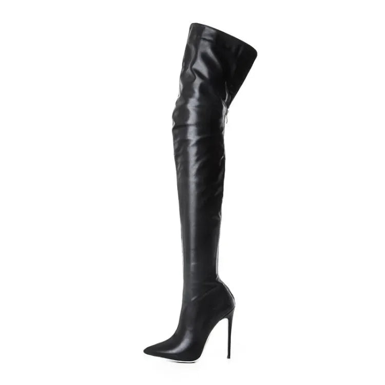 Women's Boots High Heel 11cm Over Knee Boots Large Size 34-43 Back Zipper Fashion Personality Boots - Mammalook
